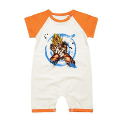 DBZ The Powerful Goku SSJ1 Short Sleeve Orange Baby Romper