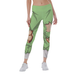 Dragon Ball Super Light Green Ripped Warrior Yoga Leggings