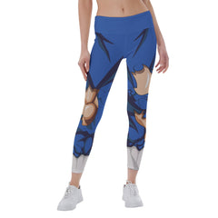 Dragon Ball Super Dark Blue Ripped Warrior Yoga Leggings