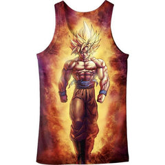 Dragon Ball Z Son Goku Super Saiyan 2 Fire Tank Top