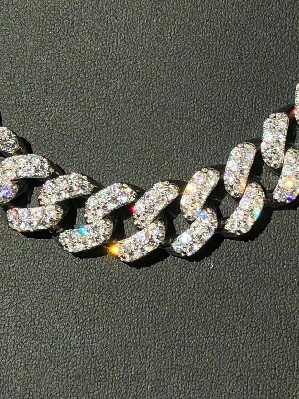 15mm Miami Cuban Link Chain Solid 925 Sterling Silver Very Heavy & Thick