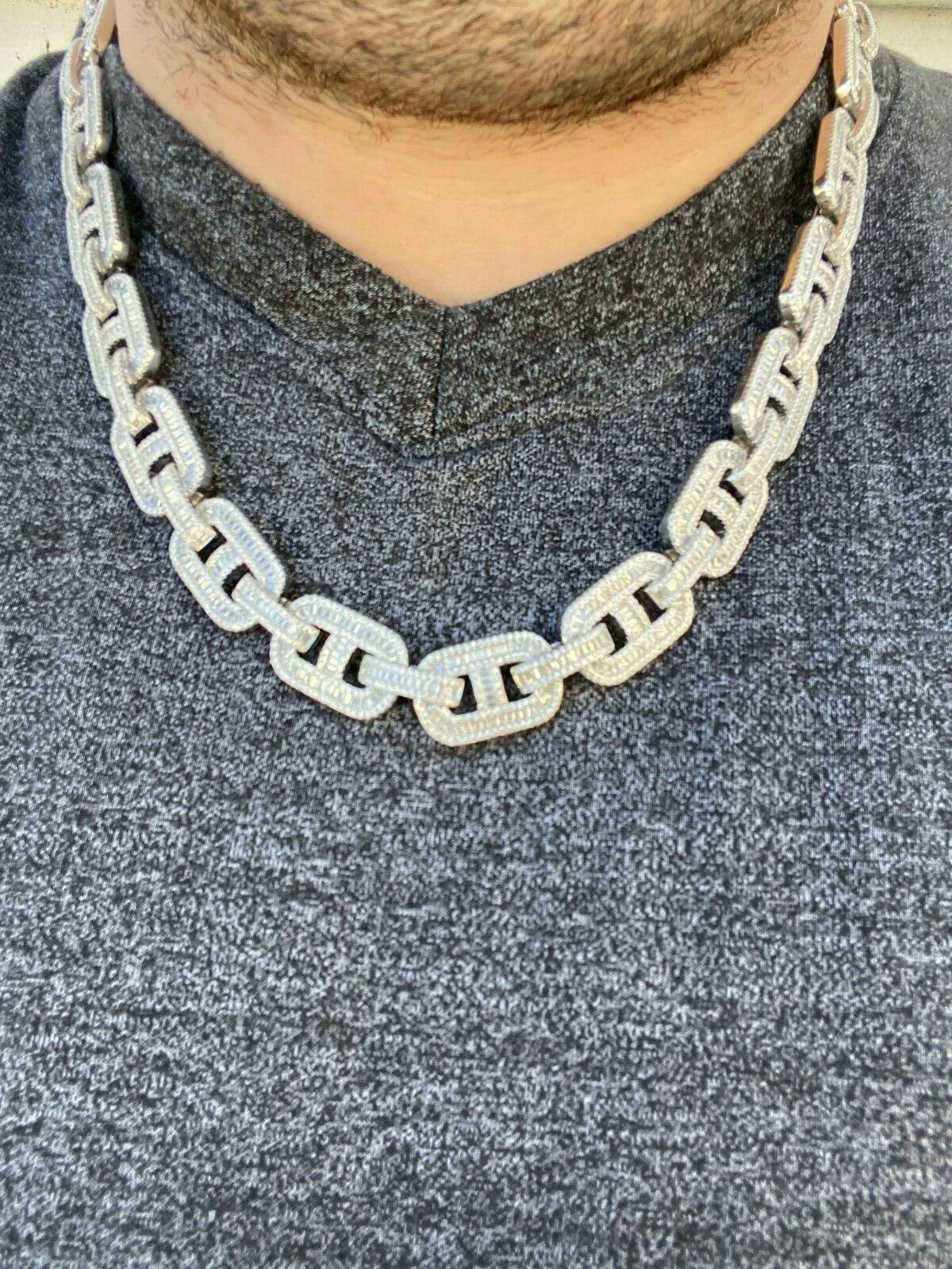 15mm Baguette Gucci Chain Solid Sterling Silver