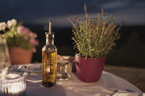 Olive oil infused with herbs