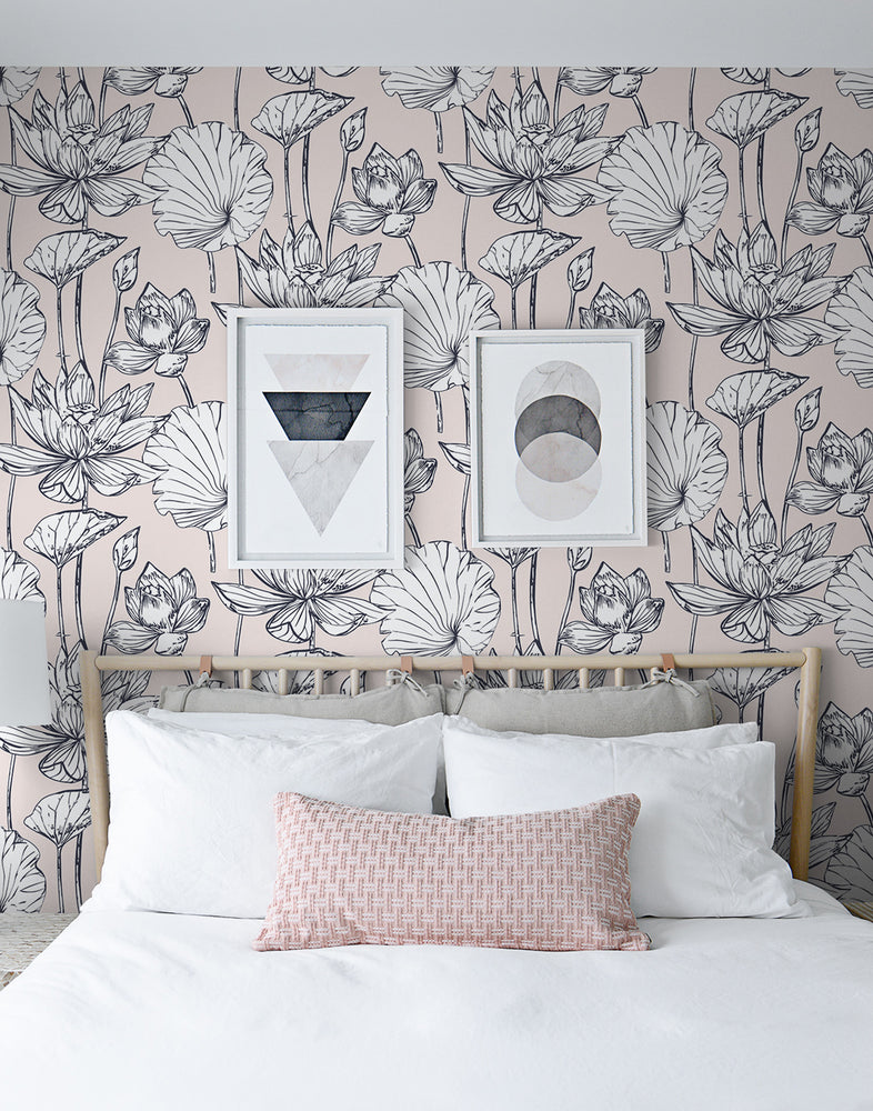 NextWall Lotus Floral Peel and Stick Removable Wallpaper – Say Decor LLC