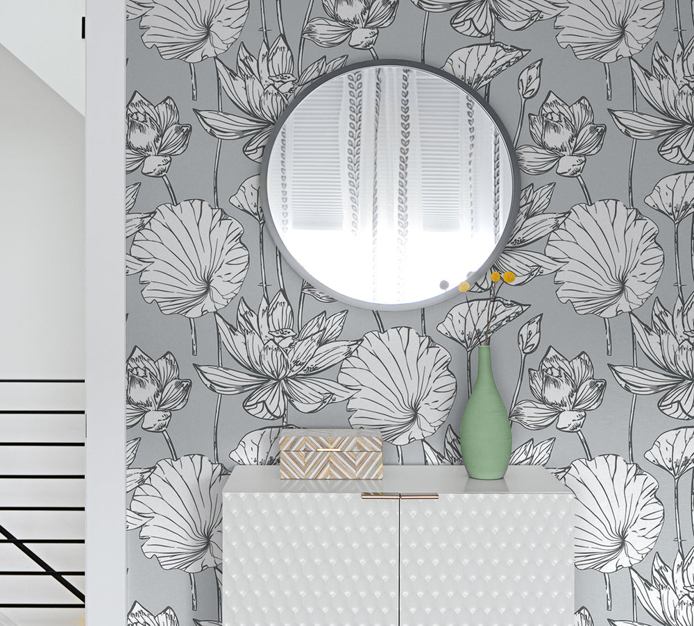 NextWall Lotus Floral Peel and Stick Removable Wallpaper – Say Decor LLC