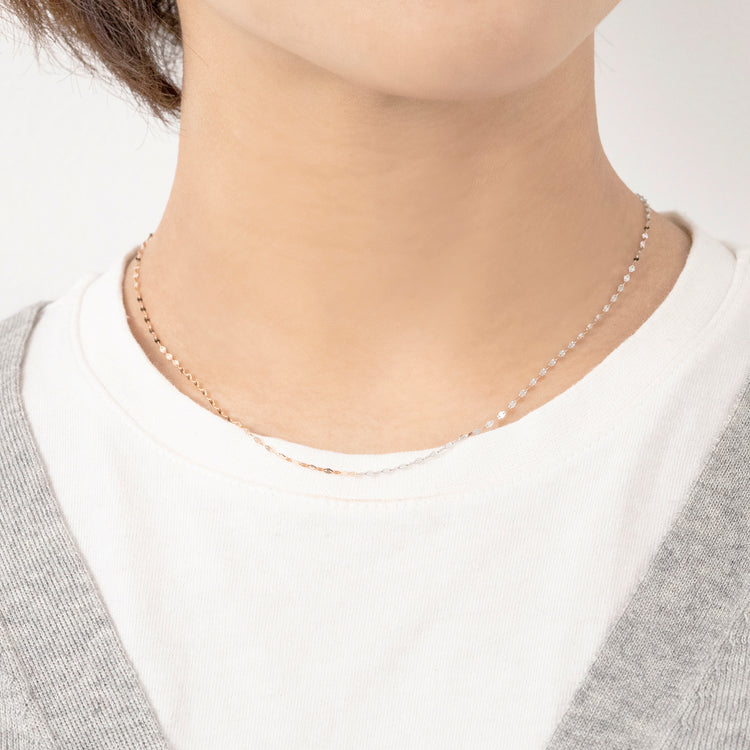 les bonbon | ル ボンボン victoria double necklace pink gold×white gold