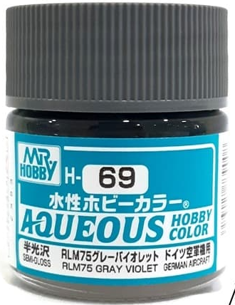 GSI Creos  Aqueous Hobby Color H69 - RLM75 Gray Violet - Argama  Hobby - Canada