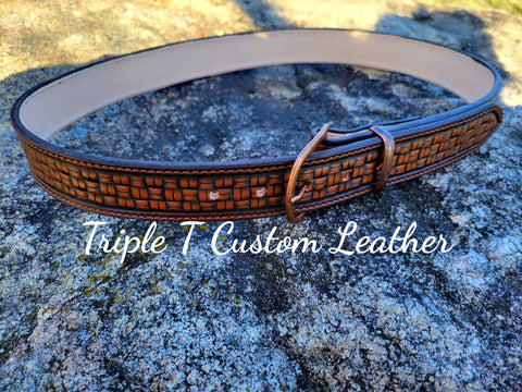 Custom Hand Tooled Belt | Floral Pattern #1