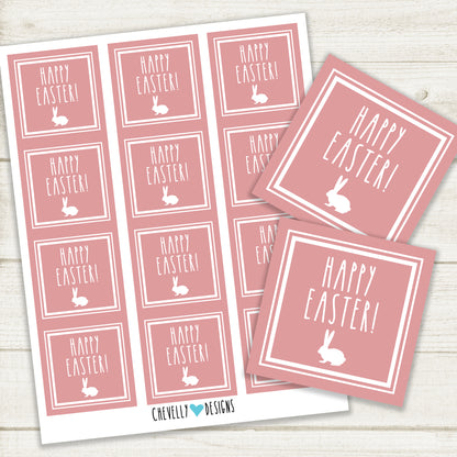 Happy Easter - Bunny Gift Tags | Printable - Instant Digital File