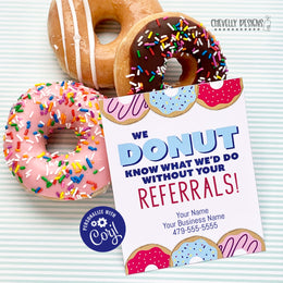 Editable - Donut Referral Gift Tags for Business Marketing - Printable ...