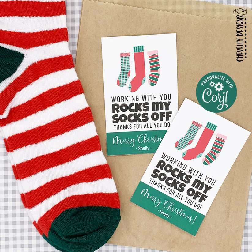 EDITABLE - Working With You Rocks My Socks Off - Christmas Holiday Gif ...