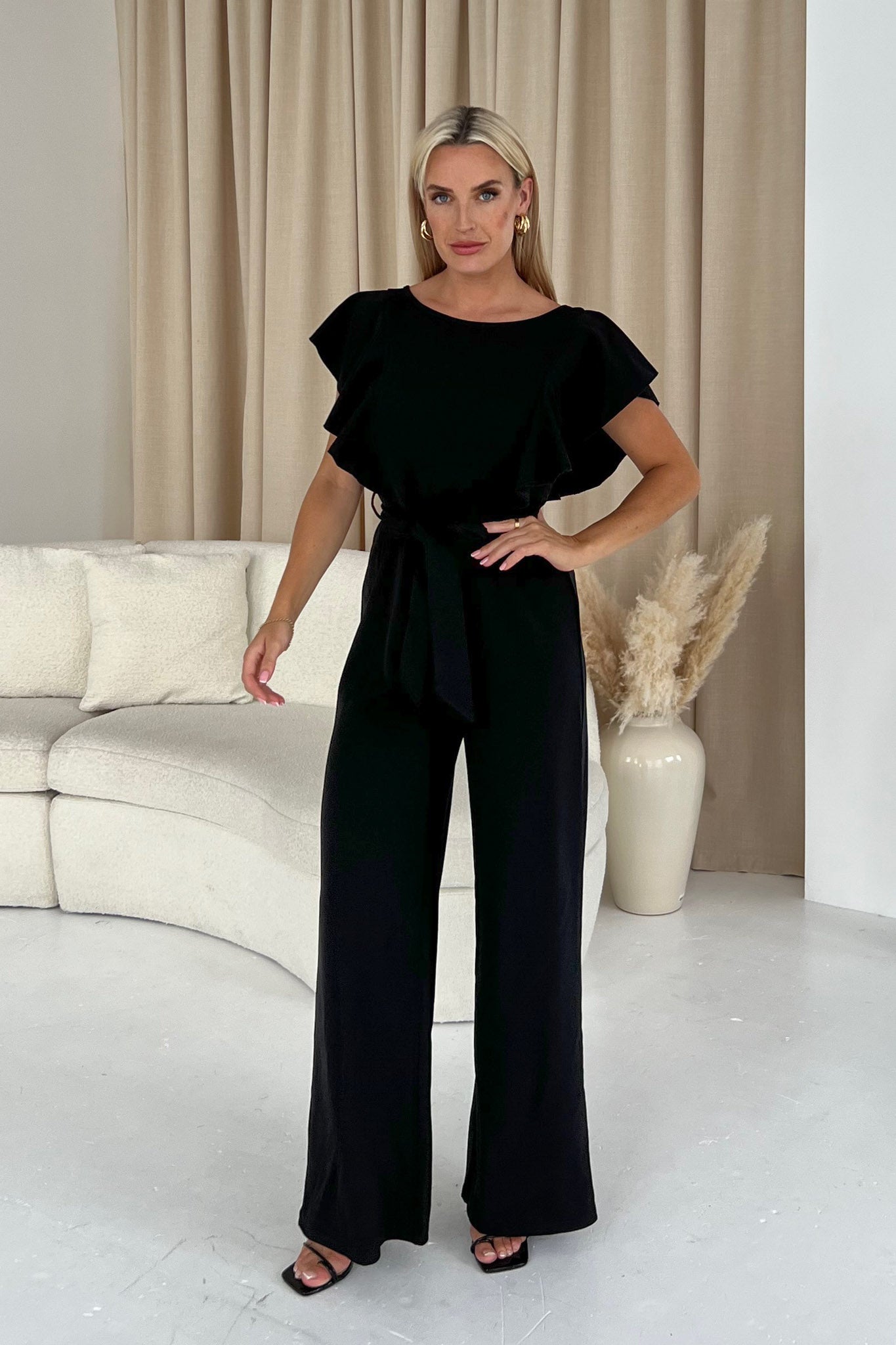 Tamara Black Frilled Jumpsuit