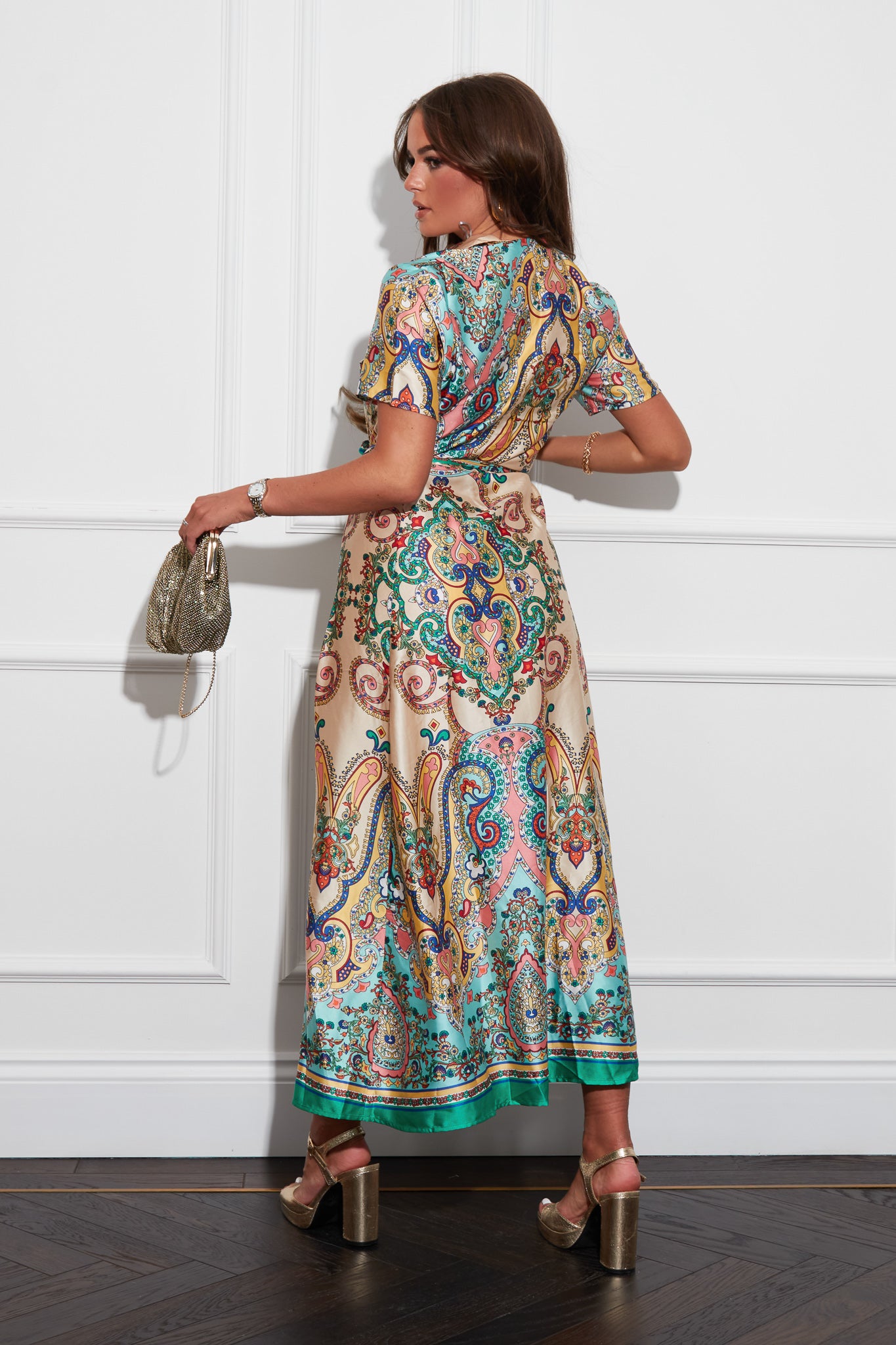 Aurora Maxi Border Print Shirt Dress