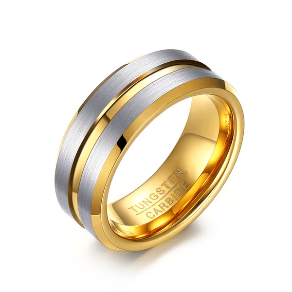 Men Wedding Bands, Tungsten rings, Gold and Silver Plated The Nobleman ...