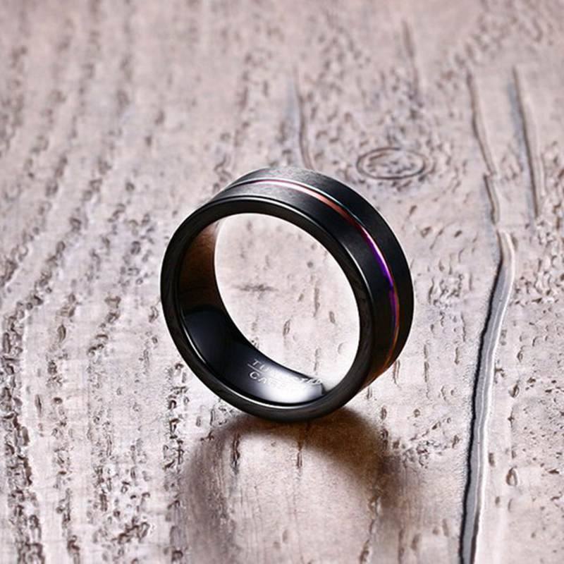 Men Wedding Bands, Tungsten rings, Multi-color Inlay, The Warhol ...