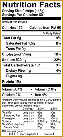 Guidry's Breaded Catfish Strips Nutrition Information