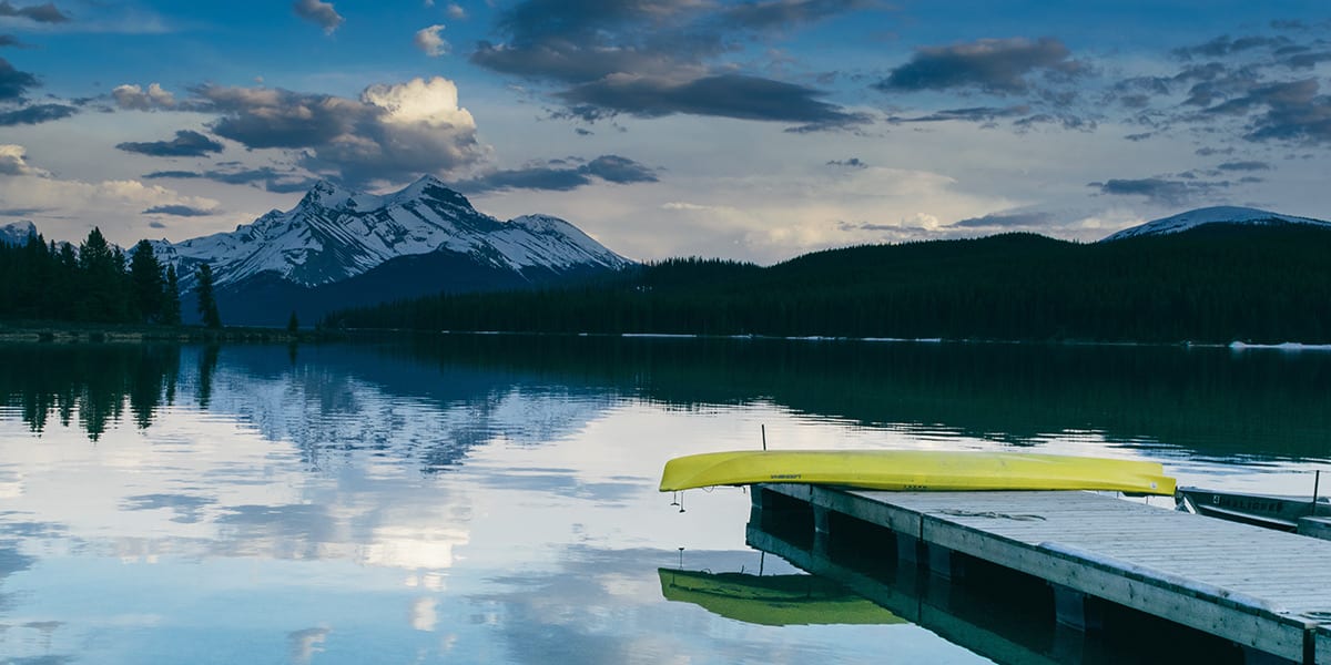 Kayak on lake