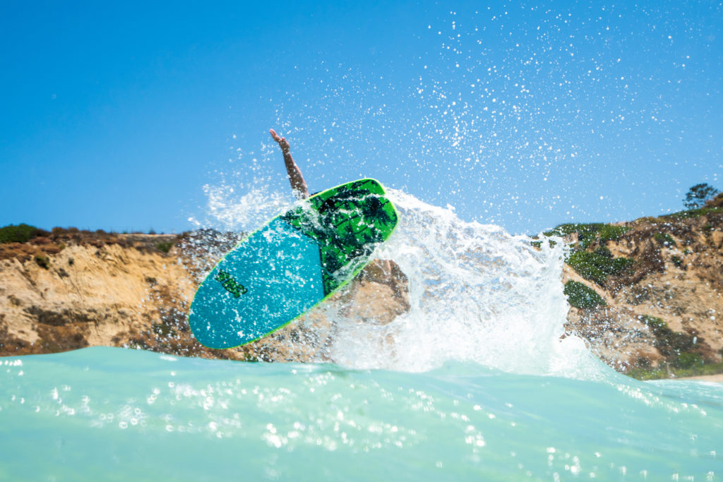 surfing a foam board