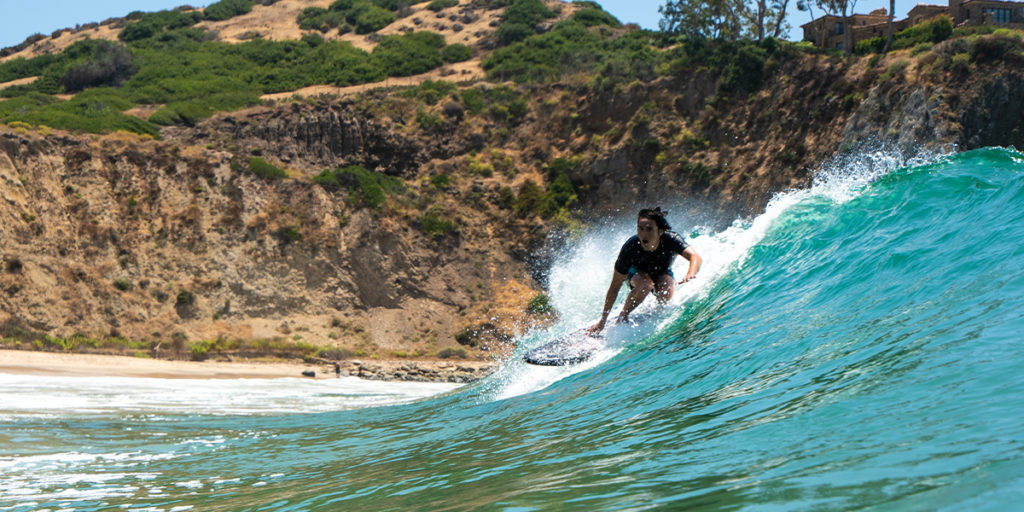 surfing a foam board