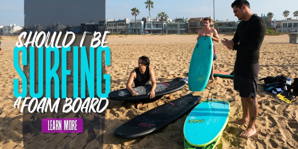 surfing a foam board