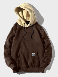 zaful pouch pocket fleece pullover hoodie