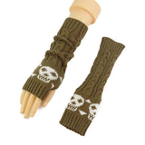 knit skull arm gloves
