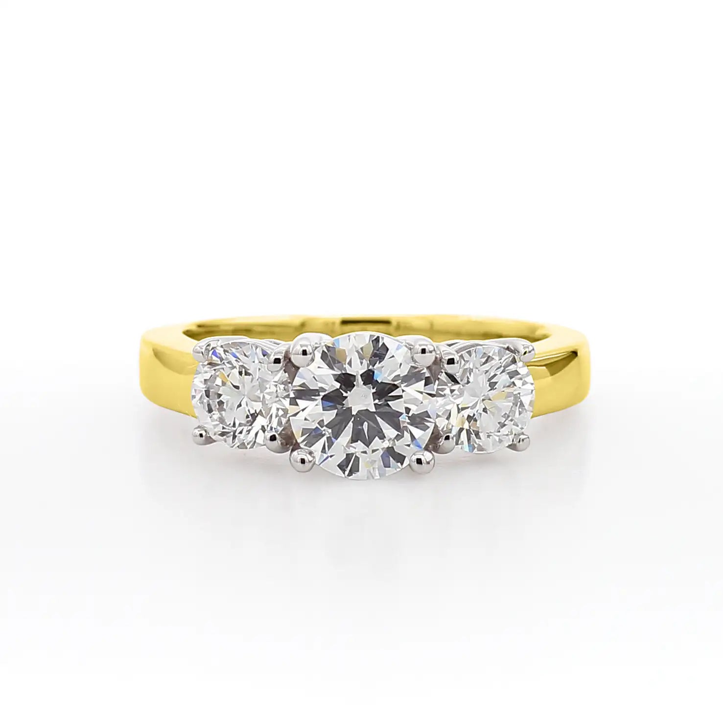 Three Stone Ring - 1.00 cttw - 14k Two Tone