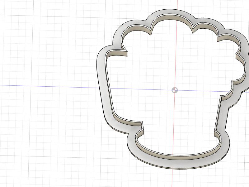 3D Printed Beer Mug Outline Cookie Cutter