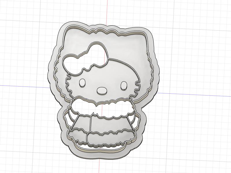 3D Printed Cookie Cutter Inspired by Winter Hello Kitty - Picture 1 of 1