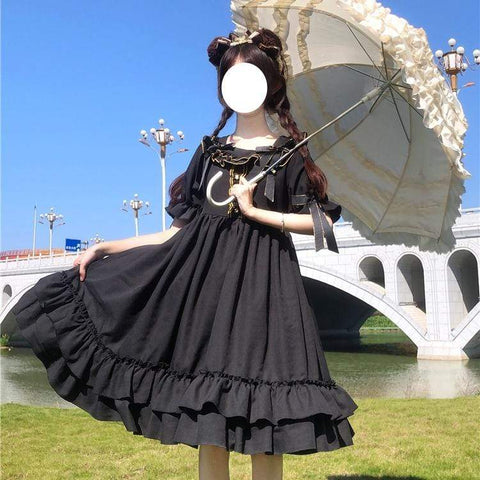 Платье Falbala с завышенной талией Lolita-Kawaiifashion