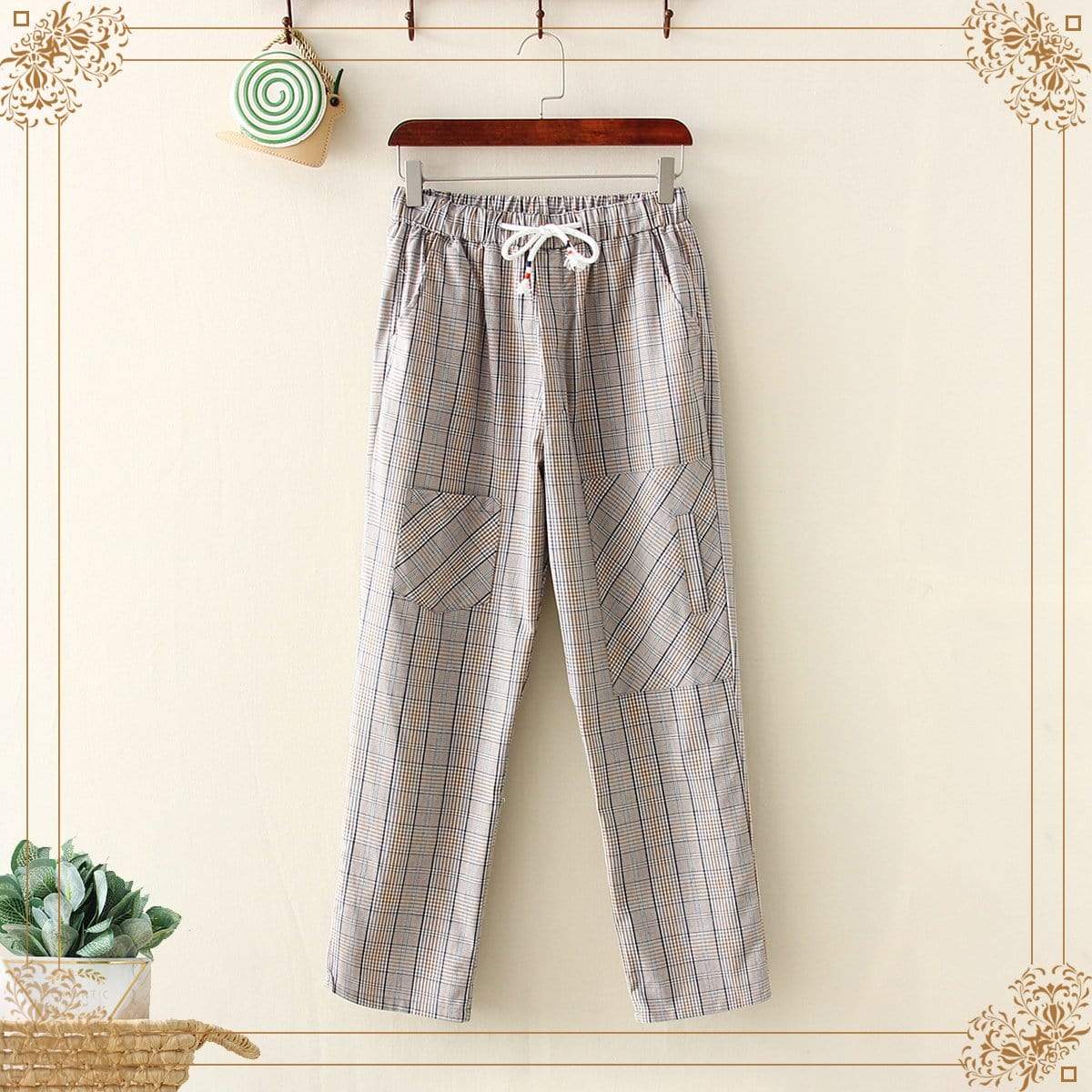 Women's Casual Elastic Pants With Promise Characters Belt