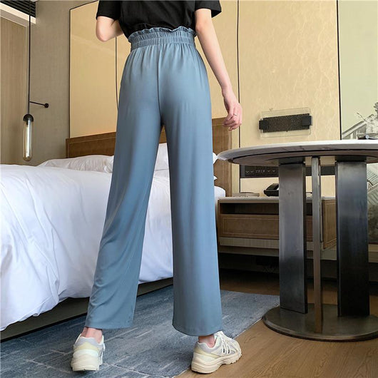 Women's Casual Shirring Wide-legged Pants – Kawaiifashion