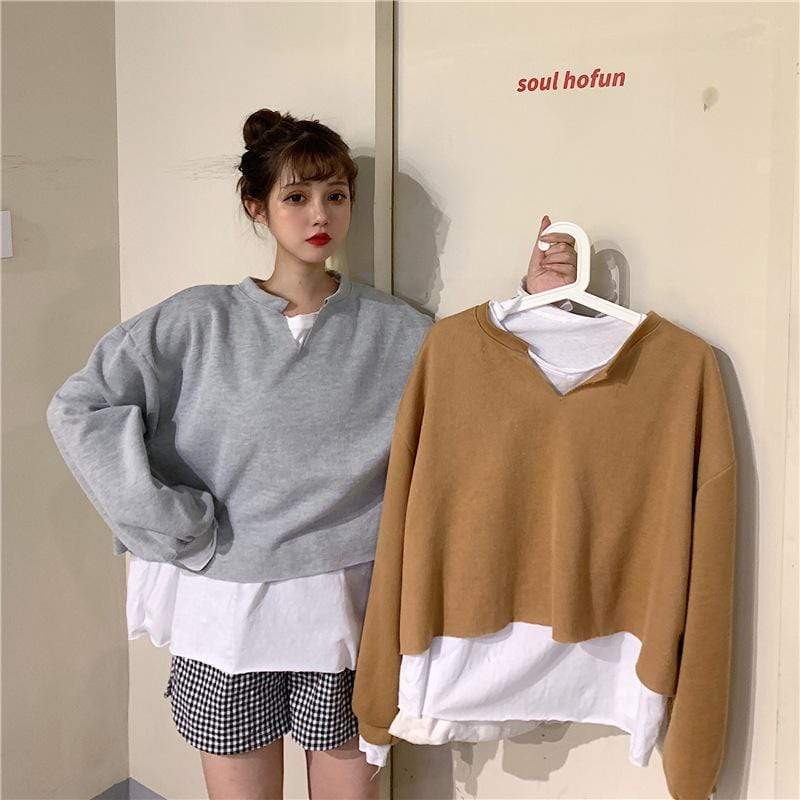 Women's Korean Fashion V-neck Knitted Halter Crop Tops – Kawaiifashion