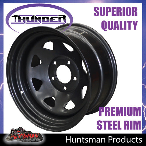 17x8 5 Stud Black Jeep Steel Wheel Rim 5/127 PCD, -25 Offset. Jeep Wrangler  – huntsmanproducts