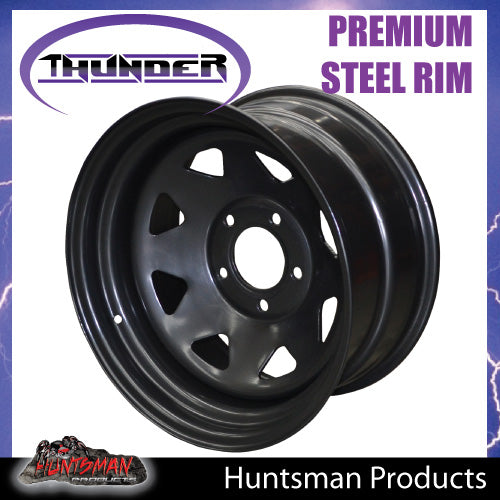 17x8 5 Stud Black Jeep Steel Wheel Rim 5/127 PCD, -25 Offset. Jeep Wrangler  – huntsmanproducts