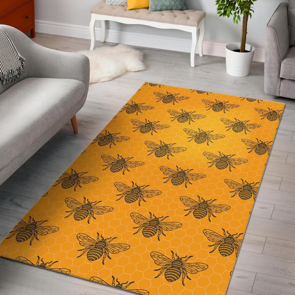 Pattern Print Honey Bee Diagram Gifts Area Rug – Rug Decor