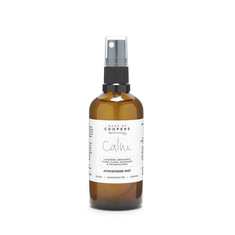 Sustainably sourced essential oil for calming on white background