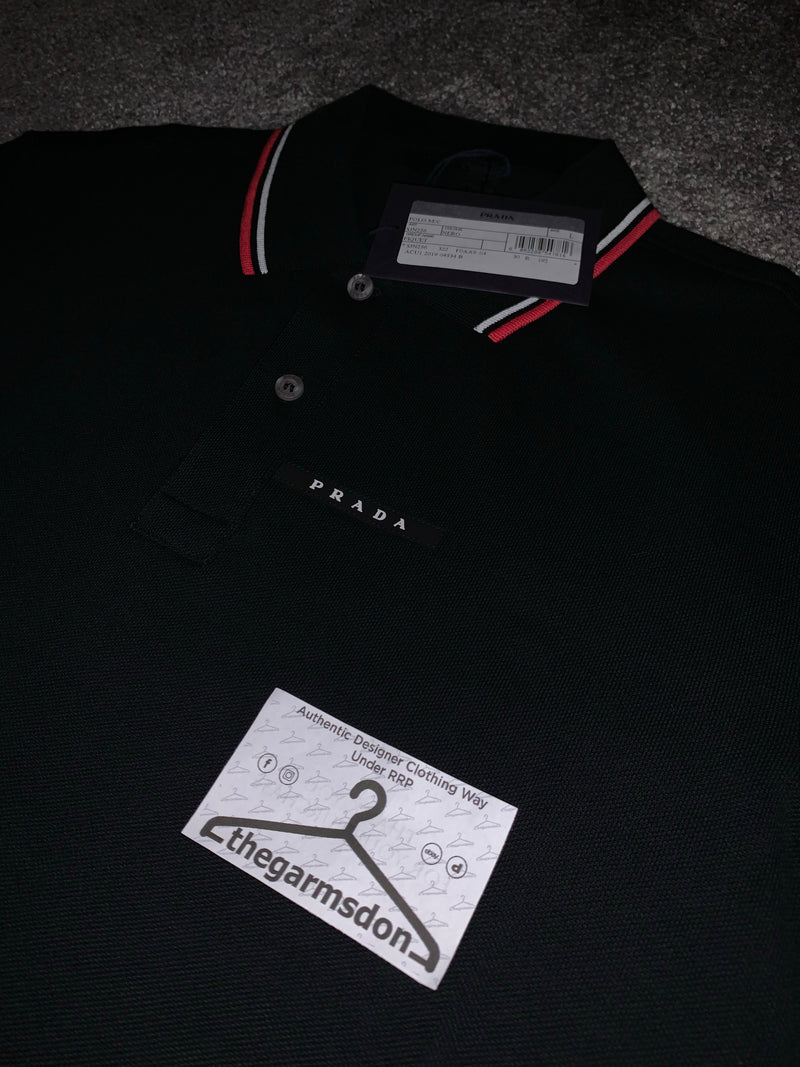 prada polo black and red