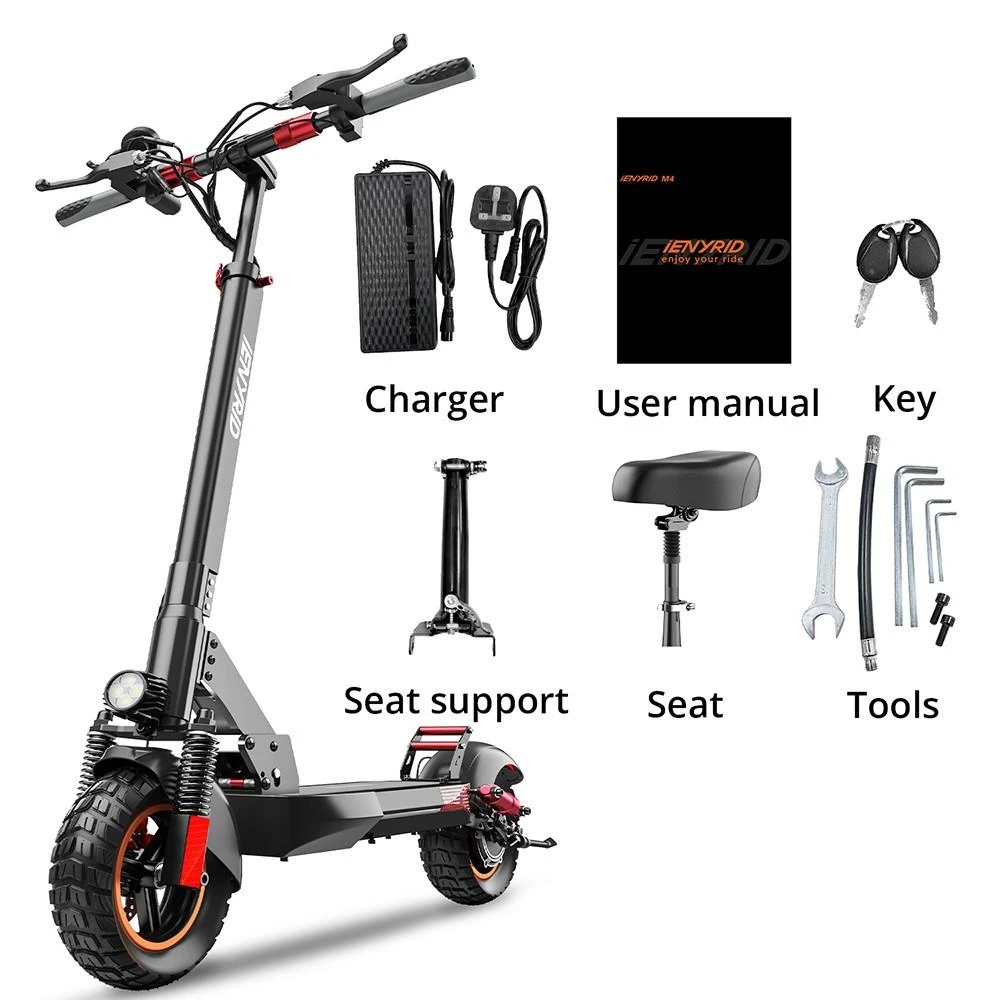 IENYRID M4 Electric Scooter 48V 600W Motor 28mph Max Speed 10Ah Lithium Battery 25-35km Range Disc Brake