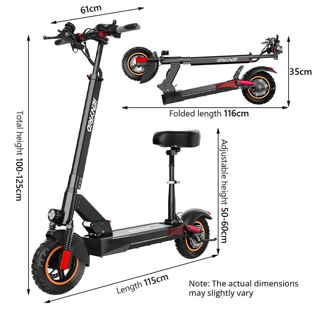 IENYRID M4 Electric Scooter 48V 600W Motor 28mph Max Speed 10Ah Lithium Battery 25-35km Range Disc Brake