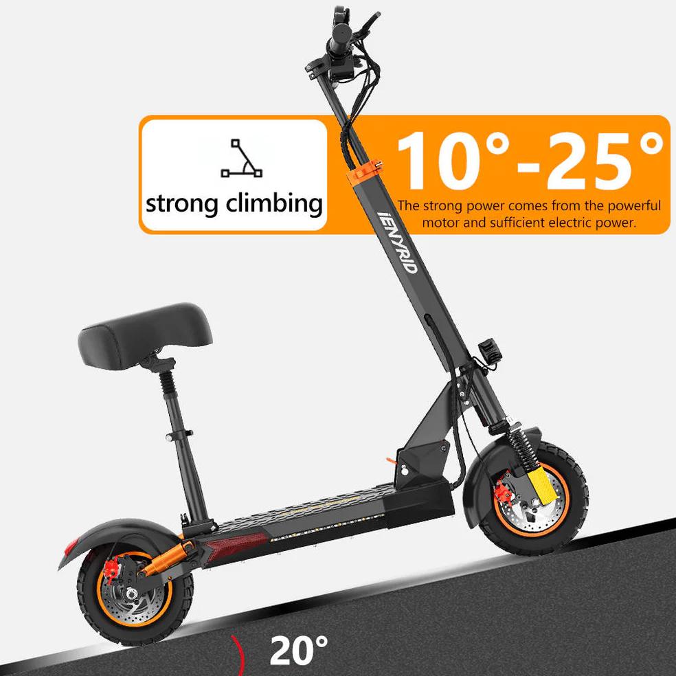 iENYRID M4 Pro S+ Electric Scooter 10 Inch Tire 45Km/h Max Speed 48V 800W Motor 16Ah Battery for 40-60KM Range 150kg Load with Seat