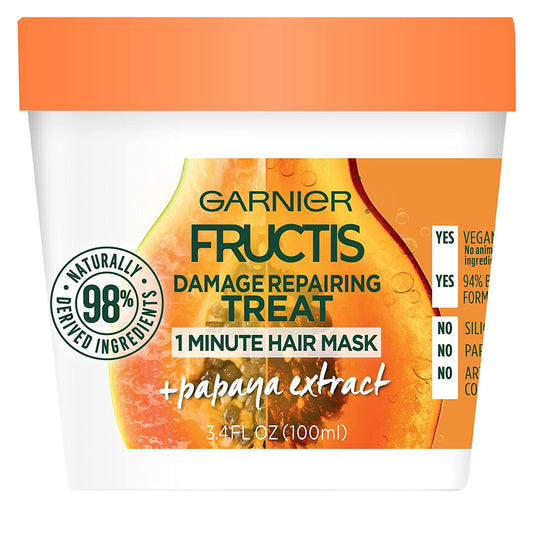 Garnier Fructis Damage Repairing Treat 1 Minute Hair Mask. Papaya. 3.4 fl.oz