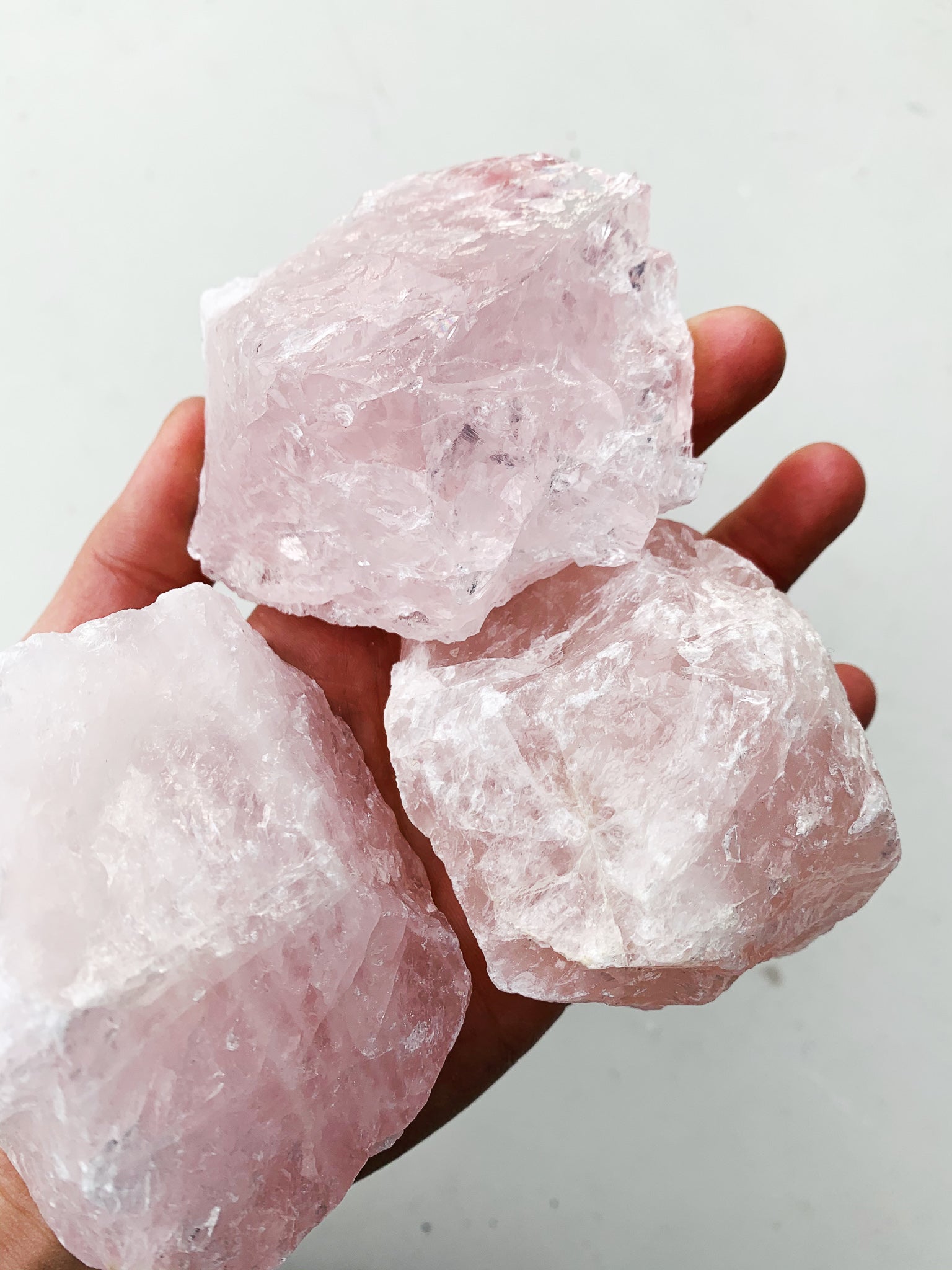 raw rose quartz