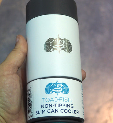 *ToadFish Non-Tipping Slim Can Cooler White