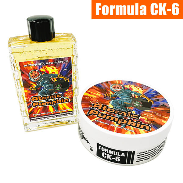 Atomic Pumpkin Artisan Shaving Soap & Aftershave Bundle Deal | Ultra Premium CK-6 Formula | 5 Oz | Epic Seasonal Fall Scent