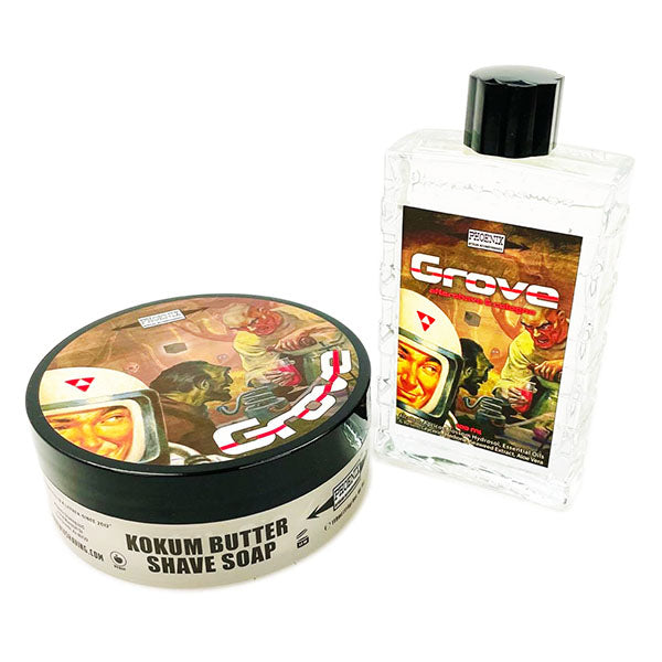 Grove Artisan Shave Soap & Aftershave Bundle | Oakwood, Cranberry, Currant & Moss | A Phoenix Classic Fall/Winter Favorite!!