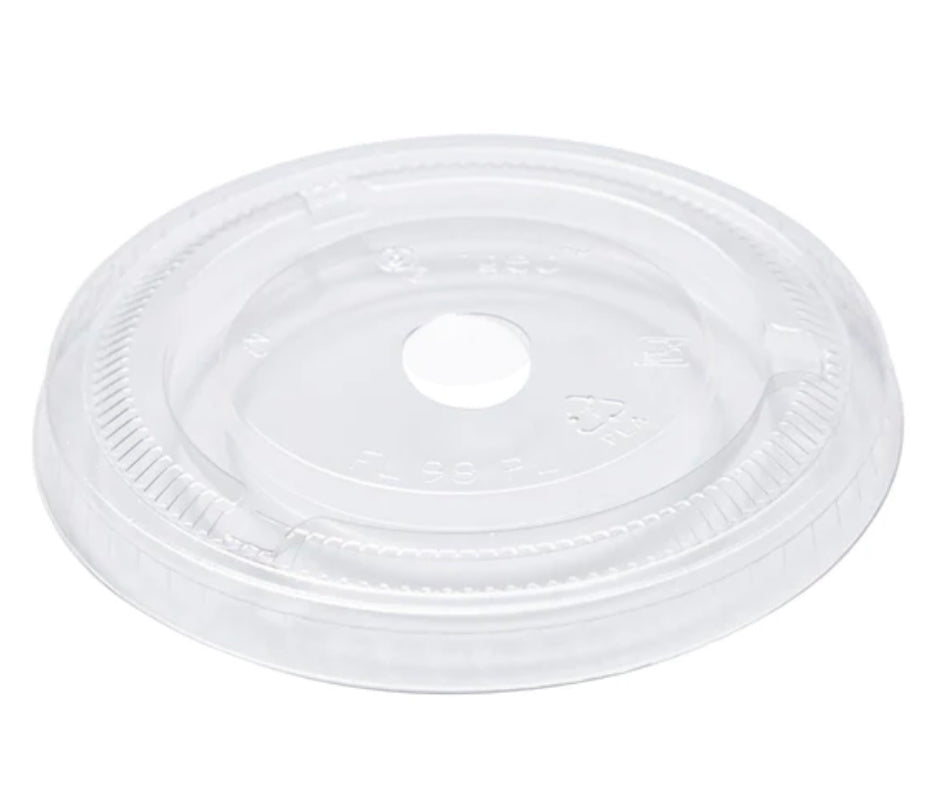 12 to 24oz Flat CPLA Lids (98mm), for Eco Cold Cups, 1,000 pcs