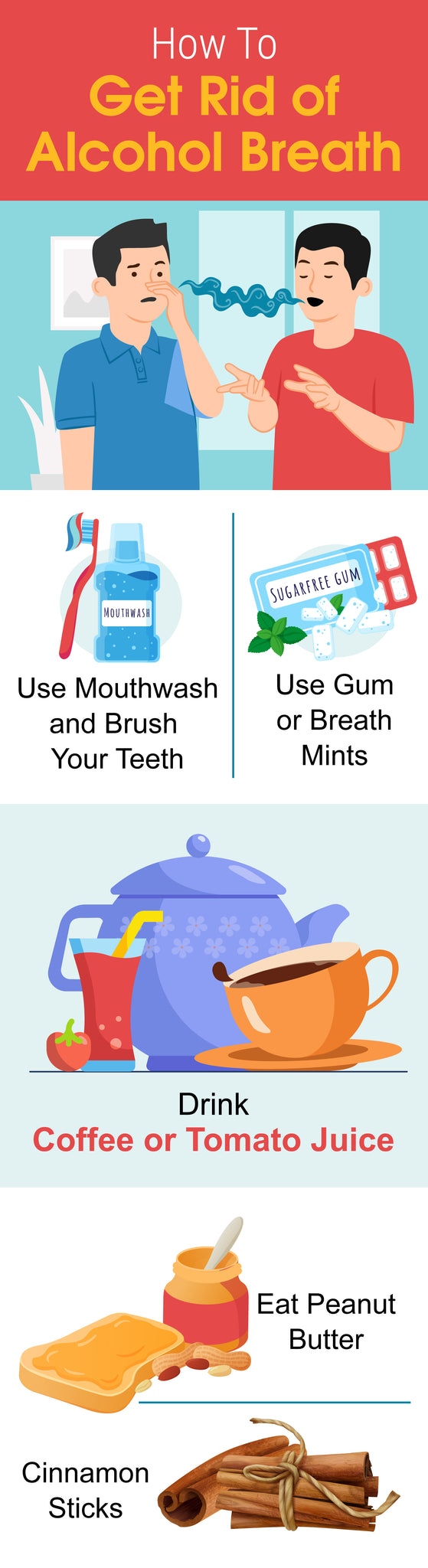 How to get rid of alcohol breath infographic
