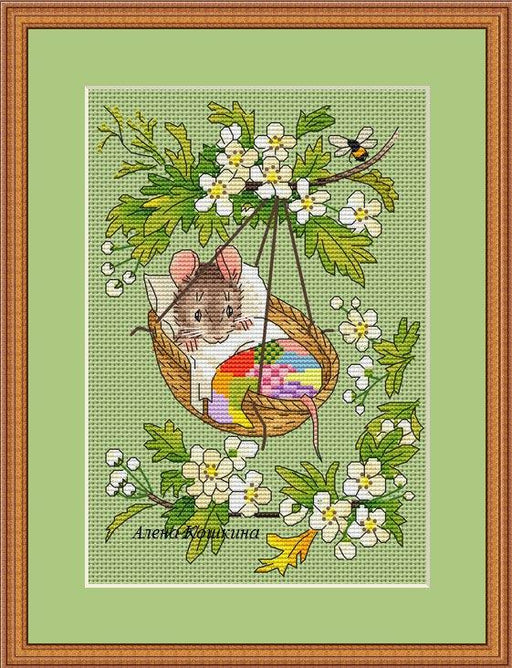 Easter Mouse - PDF Cross Stitch Pattern — Wizardi