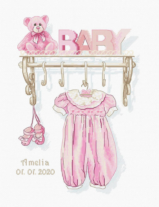 Baby Clothesline Counted Cross Stitch Kit with DMC Floss and Wooden Ho –  the Enchanted Rose Emporium